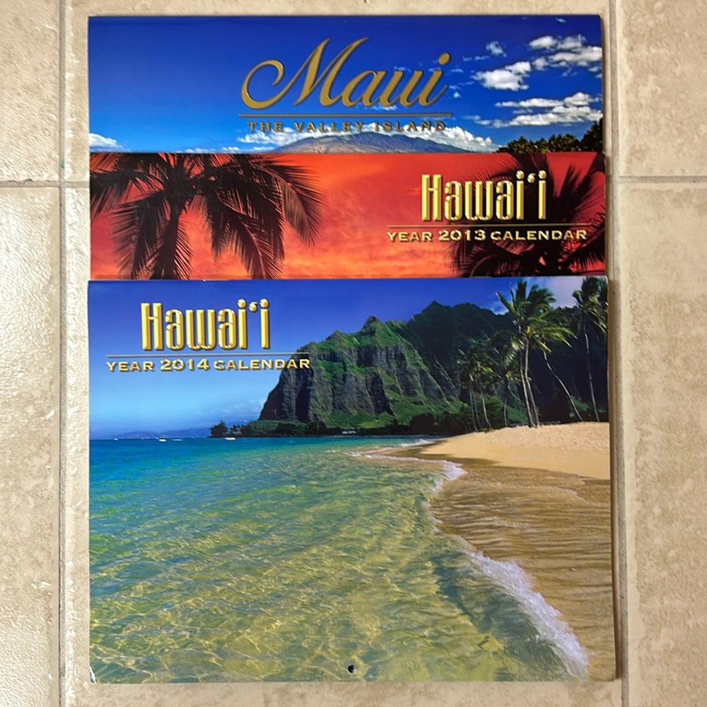 Wall year calendars: Maui 2012 Hawaii 2013 Hawaii 2014